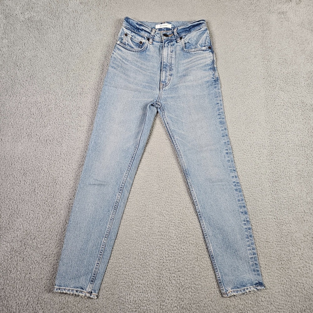 MOUSSY Women's Light Blue High Waist Casual Jeans Size 23 Made in Japan